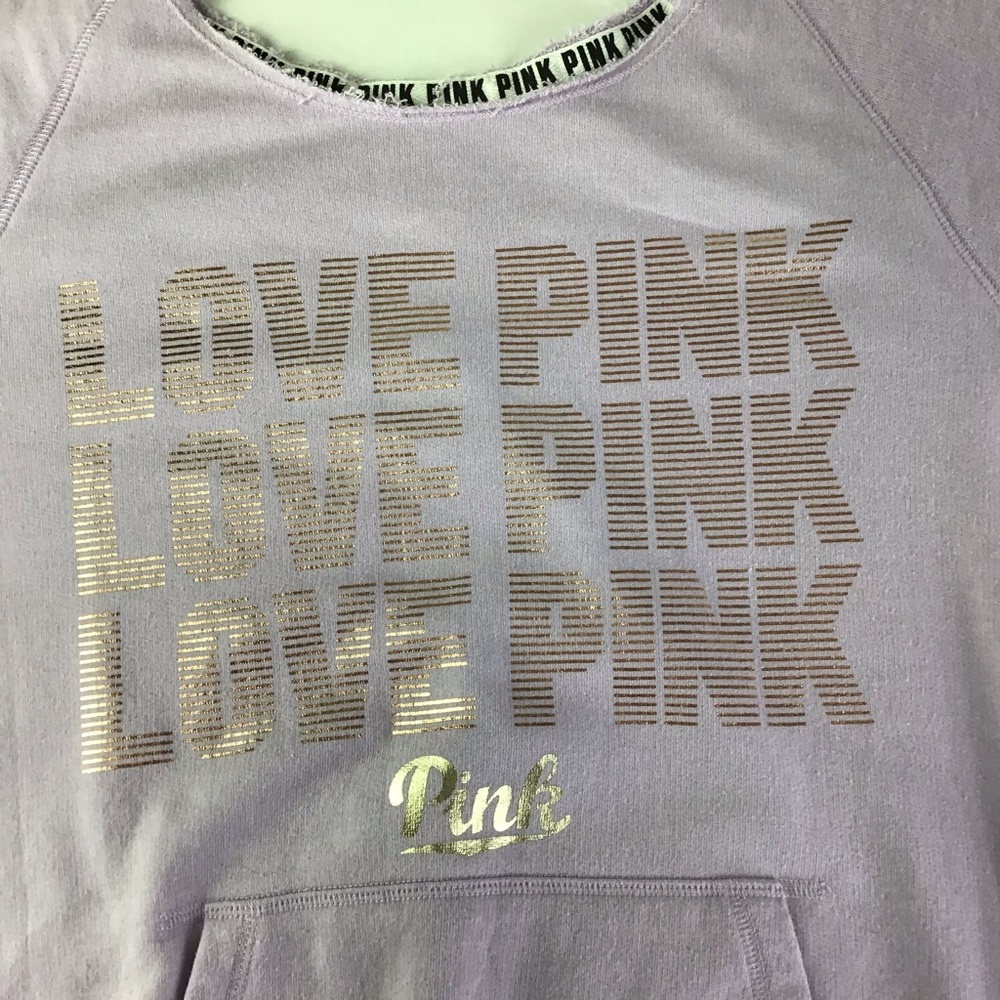 PINK Victoria Secret Love Pink Lavendar Sweatshirt - Picture 6 of 8